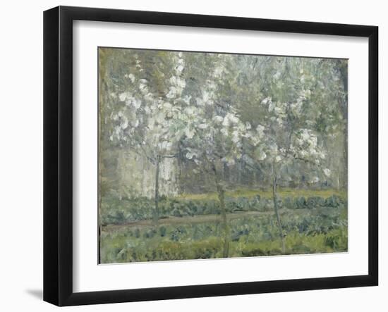 Printemps. Pruniers en fleurs, dit : Potager, arbres en fleurs, printemps, Pontoise-Camille Pissarro-Framed Giclee Print