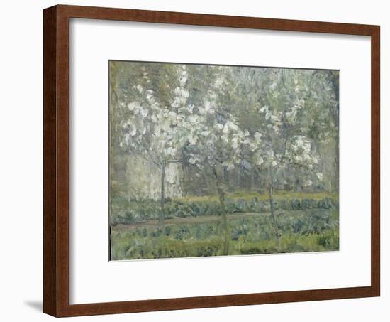 Printemps. Pruniers en fleurs, dit : Potager, arbres en fleurs, printemps, Pontoise-Camille Pissarro-Framed Giclee Print