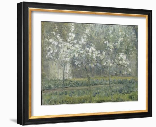 Printemps. Pruniers en fleurs, dit : Potager, arbres en fleurs, printemps, Pontoise-Camille Pissarro-Framed Giclee Print