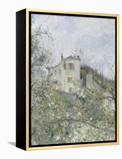 Printemps. Pruniers en fleurs, dit : Potager, arbres en fleurs, printemps, Pontoise-Camille Pissarro-Framed Premier Image Canvas