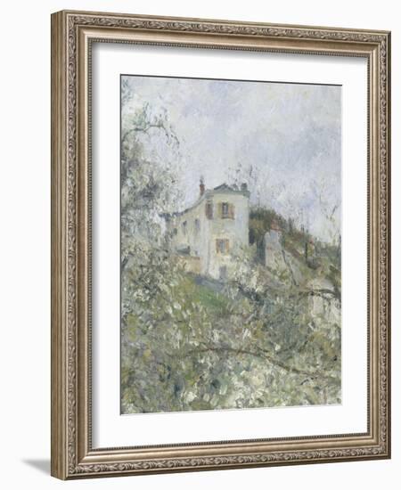 Printemps. Pruniers en fleurs, dit : Potager, arbres en fleurs, printemps, Pontoise-Camille Pissarro-Framed Giclee Print