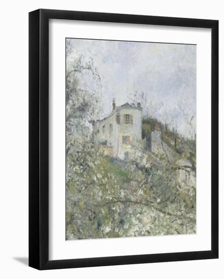 Printemps. Pruniers en fleurs, dit : Potager, arbres en fleurs, printemps, Pontoise-Camille Pissarro-Framed Giclee Print