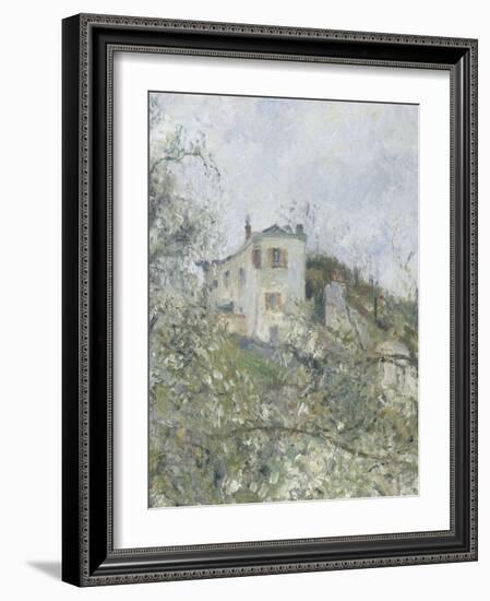 Printemps. Pruniers en fleurs, dit : Potager, arbres en fleurs, printemps, Pontoise-Camille Pissarro-Framed Giclee Print