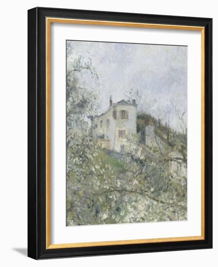 Printemps. Pruniers en fleurs, dit : Potager, arbres en fleurs, printemps, Pontoise-Camille Pissarro-Framed Giclee Print