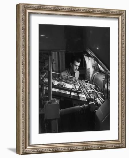 Printing Machine Operator Checks a Proof-Heinz Zinram-Framed Photographic Print