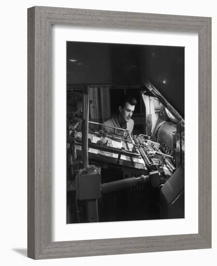 Printing Machine Operator Checks a Proof-Heinz Zinram-Framed Photographic Print