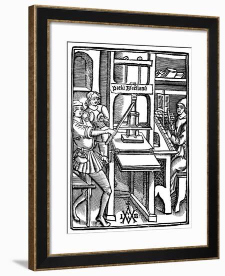 Printing Press, 1511-null-Framed Giclee Print