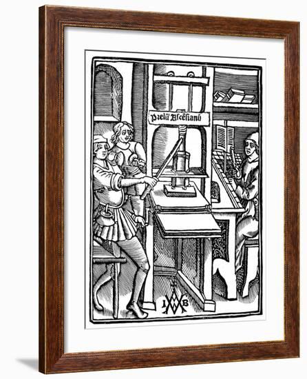 Printing Press, 1511-null-Framed Giclee Print