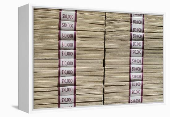 Prints of Money at the Mob Museum, Las Vegas, Nevada. Usa-Julien McRoberts-Framed Premier Image Canvas