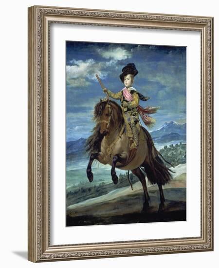 Prinz Balthasar Carlos Zu Pferde-Diego Velazquez-Framed Giclee Print