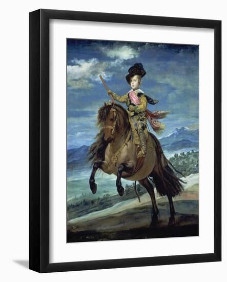 Prinz Balthasar Carlos Zu Pferde-Diego Velazquez-Framed Giclee Print