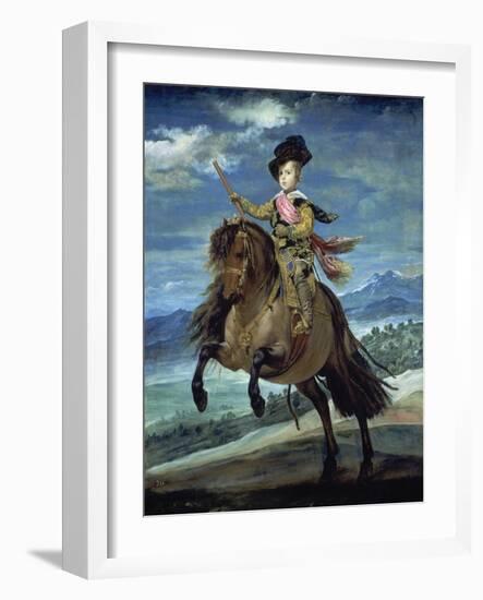 Prinz Balthasar Carlos Zu Pferde-Diego Velazquez-Framed Giclee Print