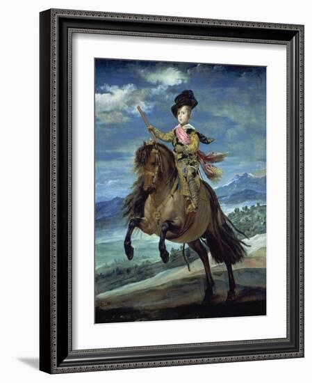 Prinz Balthasar Carlos Zu Pferde-Diego Velazquez-Framed Giclee Print