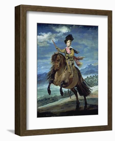Prinz Balthasar Carlos Zu Pferde-Diego Velazquez-Framed Premium Giclee Print