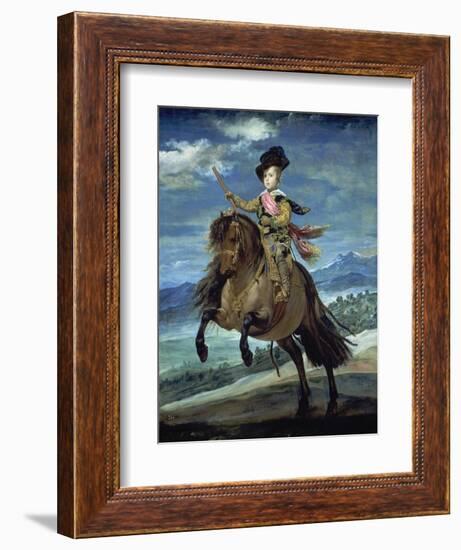 Prinz Balthasar Carlos Zu Pferde-Diego Velazquez-Framed Premium Giclee Print