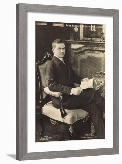 Prinz Friedrich Christian Von Sachsen Mit Buch-null-Framed Giclee Print