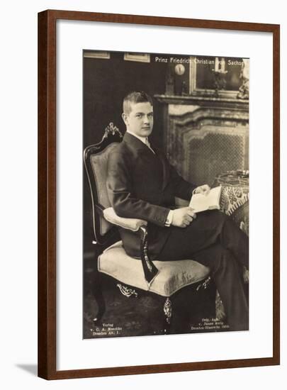 Prinz Friedrich Christian Von Sachsen Mit Buch-null-Framed Giclee Print