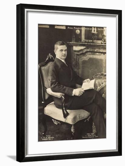 Prinz Friedrich Christian Von Sachsen Mit Buch-null-Framed Giclee Print