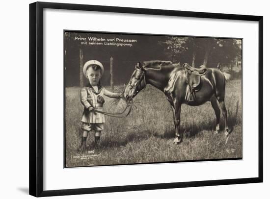 Prinz Wilhelm Von Preußen Füttert Pony, Liersch 1980-null-Framed Giclee Print