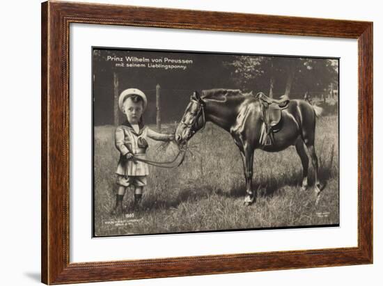 Prinz Wilhelm Von Preußen Füttert Pony, Liersch 1980-null-Framed Giclee Print