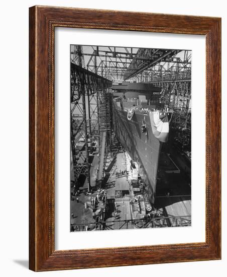 Prior to Launching Oceanliner America, Newport News, Virginia-Alfred Eisenstaedt-Framed Photographic Print
