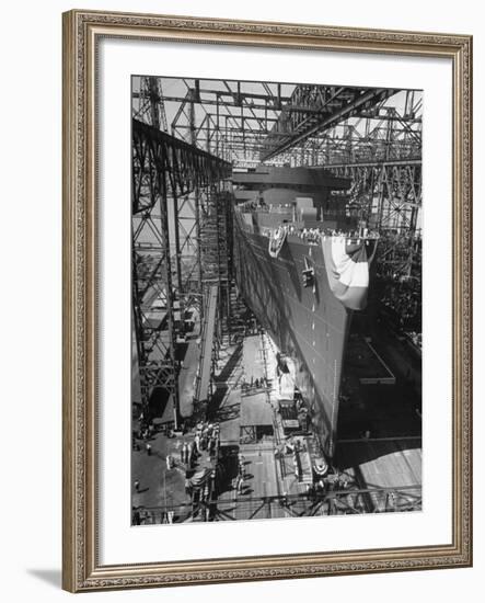 Prior to Launching Oceanliner America, Newport News, Virginia-Alfred Eisenstaedt-Framed Photographic Print