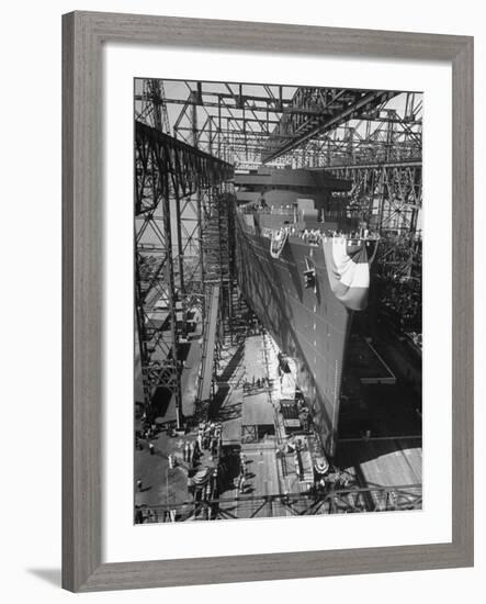 Prior to Launching Oceanliner America, Newport News, Virginia-Alfred Eisenstaedt-Framed Photographic Print