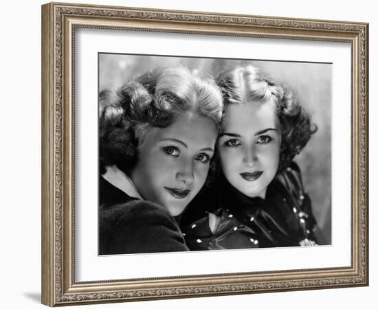 Priscilla and Rosemary Lane, c.1936-null-Framed Photo