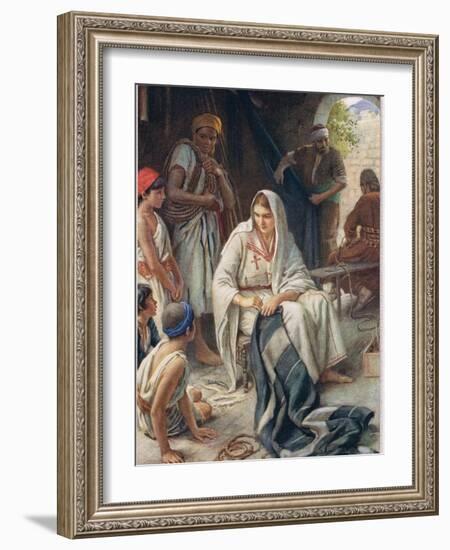 Priscilla, Illustration from 'Women of the Bible', Published by the Religious Tract Society, 1927-Harold Copping-Framed Giclee Print