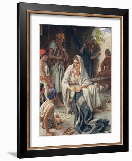 Priscilla, Illustration from 'Women of the Bible', Published by the Religious Tract Society, 1927-Harold Copping-Framed Giclee Print