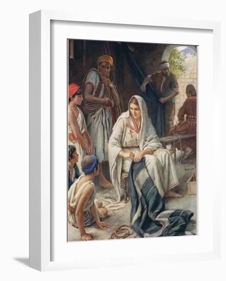 Priscilla, Illustration from 'Women of the Bible', Published by the Religious Tract Society, 1927-Harold Copping-Framed Giclee Print