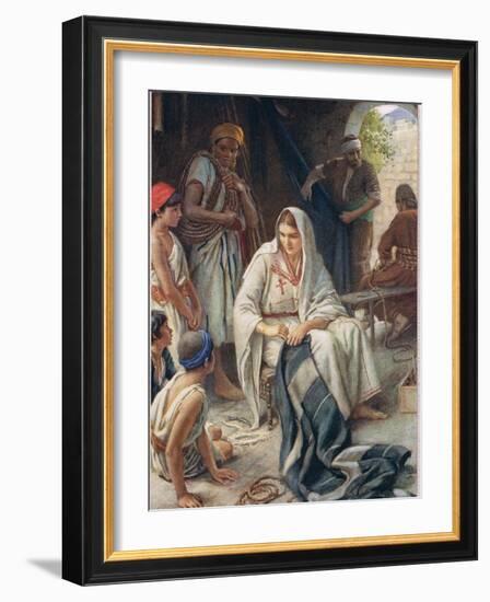 Priscilla, Illustration from 'Women of the Bible', Published by the Religious Tract Society, 1927-Harold Copping-Framed Giclee Print