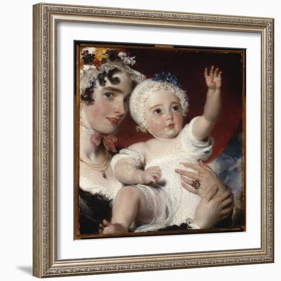 Priscilla, Lady Burghesh, Holding Her Son, the Hon. George Fane, 1820-Thomas Lawrence-Framed Giclee Print