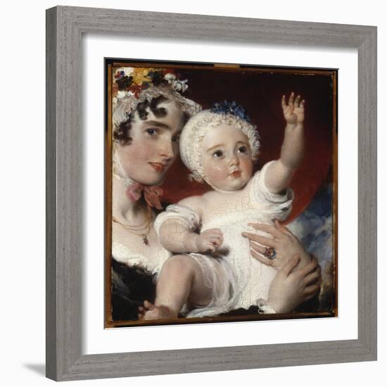 Priscilla, Lady Burghesh, Holding Her Son, the Hon. George Fane, 1820-Thomas Lawrence-Framed Giclee Print