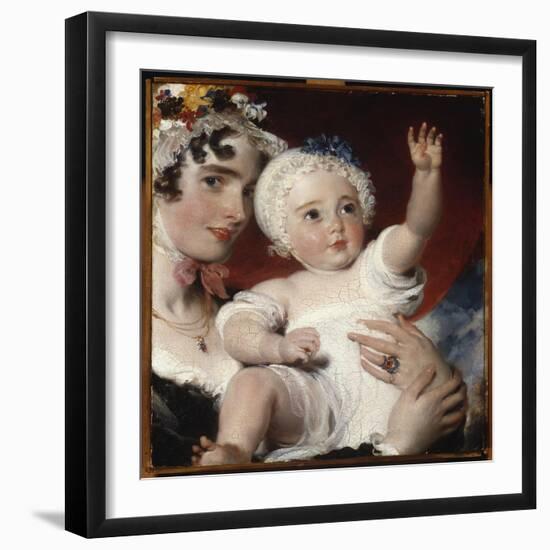 Priscilla, Lady Burghesh, Holding Her Son, the Hon. George Fane, 1820-Thomas Lawrence-Framed Giclee Print