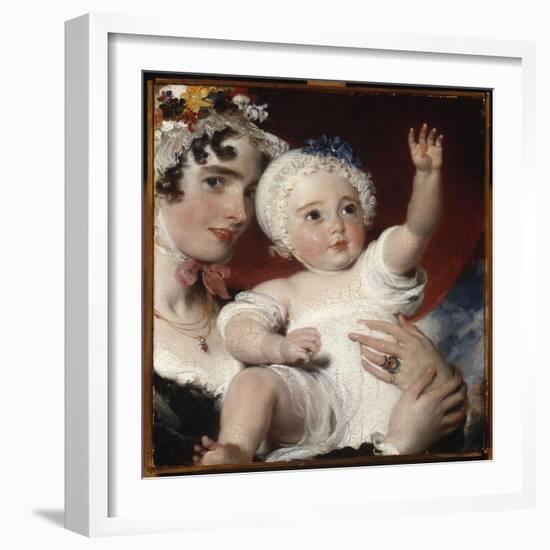 Priscilla, Lady Burghesh, Holding Her Son, the Hon. George Fane, 1820-Thomas Lawrence-Framed Giclee Print