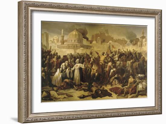 Prise de Jérusalem par les croisés, 15 juillet 1099 (Godefroy de Bouilon rendant grâce à Dieu en-Emile Signol-Framed Giclee Print