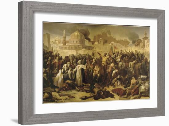 Prise de Jérusalem par les croisés, 15 juillet 1099 (Godefroy de Bouilon rendant grâce à Dieu en-Emile Signol-Framed Giclee Print