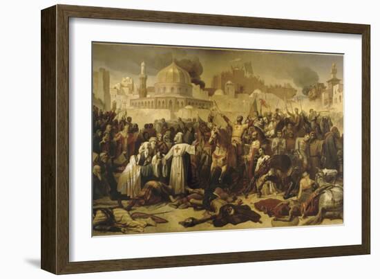 Prise de Jérusalem par les croisés, 15 juillet 1099 (Godefroy de Bouilon rendant grâce à Dieu en-Emile Signol-Framed Giclee Print