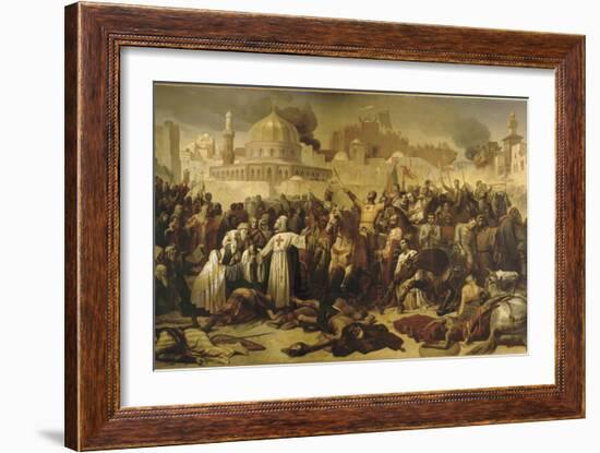 Prise de Jérusalem par les croisés, 15 juillet 1099 (Godefroy de Bouilon rendant grâce à Dieu en-Emile Signol-Framed Giclee Print