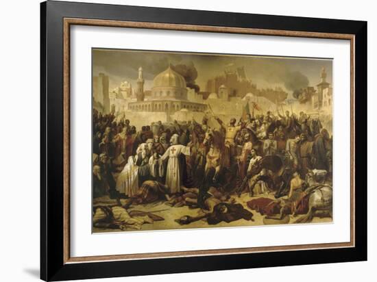 Prise de Jérusalem par les croisés, 15 juillet 1099 (Godefroy de Bouilon rendant grâce à Dieu en-Emile Signol-Framed Giclee Print