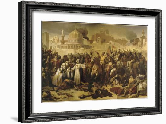 Prise de Jérusalem par les croisés, 15 juillet 1099 (Godefroy de Bouilon rendant grâce à Dieu en-Emile Signol-Framed Giclee Print