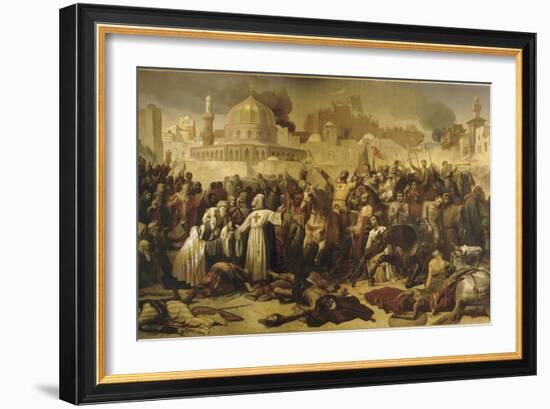 Prise de Jérusalem par les croisés, 15 juillet 1099 (Godefroy de Bouilon rendant grâce à Dieu en-Emile Signol-Framed Giclee Print