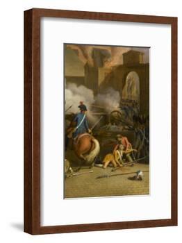 Prise du palais des Tuileries, cour du Carrousel, 10 août 1792-Jacques Bertaux-Framed Giclee Print