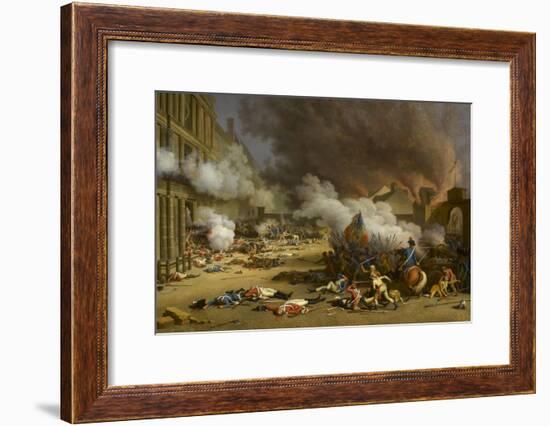 Prise du palais des Tuileries, cour du Carrousel, 10 août 1792-Jacques Bertaux-Framed Giclee Print