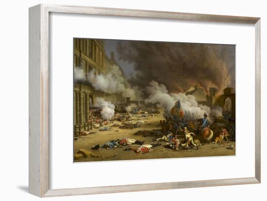 Prise du palais des Tuileries, cour du Carrousel, 10 août 1792-Jacques Bertaux-Framed Giclee Print