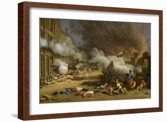 Prise du palais des Tuileries, cour du Carrousel, 10 août 1792-Jacques Bertaux-Framed Giclee Print