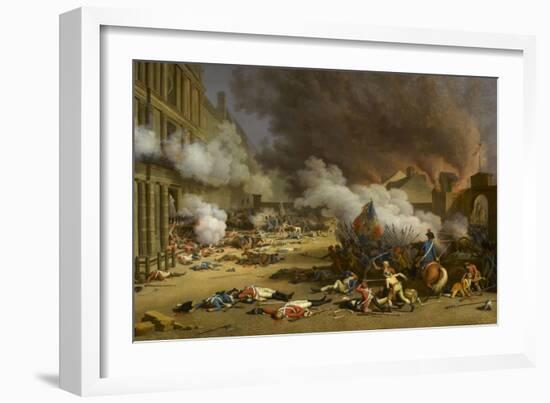 Prise du palais des Tuileries, cour du Carrousel, 10 août 1792-Jacques Bertaux-Framed Giclee Print