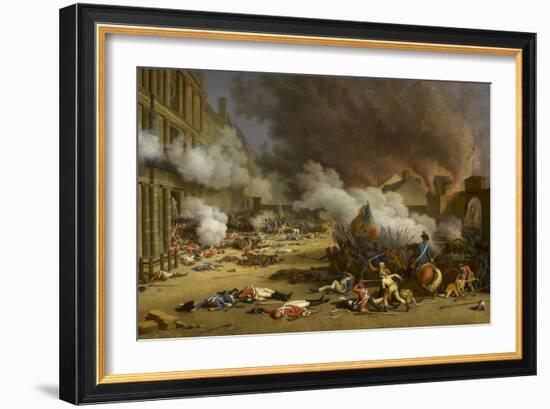 Prise du palais des Tuileries, cour du Carrousel, 10 août 1792-Jacques Bertaux-Framed Giclee Print