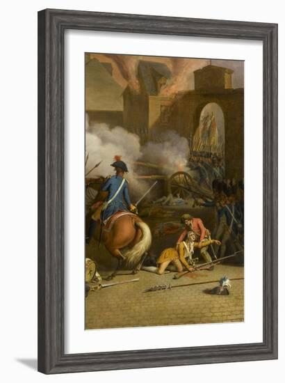 Prise du palais des Tuileries, cour du Carrousel, 10 août 1792-Jacques Bertaux-Framed Giclee Print